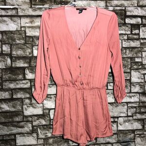 Long Sleeve Salmon Romper Size Medium